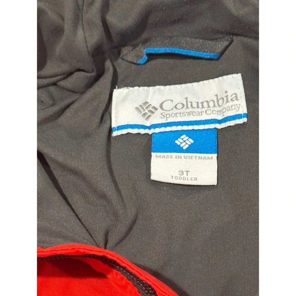 Columbia Kids Toddler 3T Red Gray‎ Full Zip Hooded Jacket Outerwear